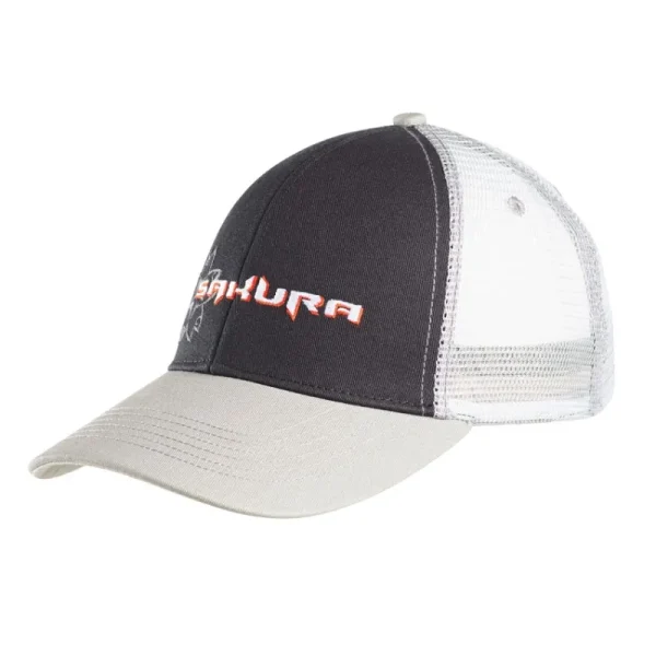 gorra sakura gris y negro transpirable