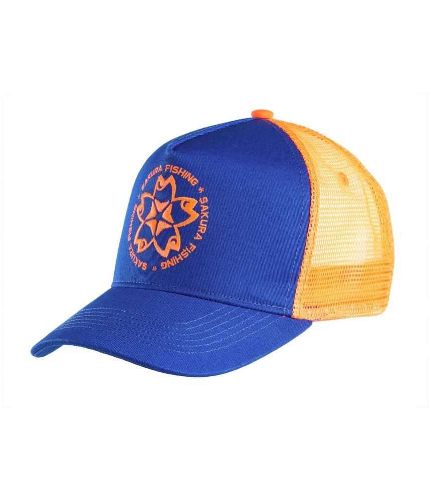 gorra sakura fishing azul naranja
