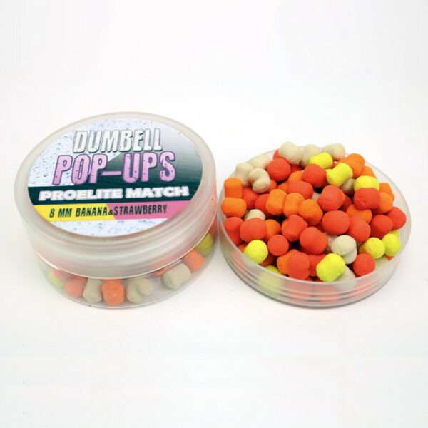 dumbell pop ups banana y fresa 8mm proelite