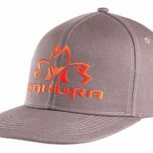 gorra sakura gris y naranja