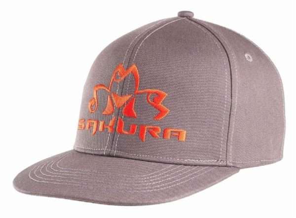 gorra sakura gris y naranja