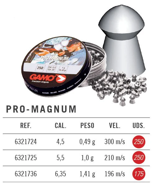 plomo gamo pro magnum cal 6 35