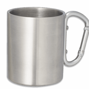 vaso metálico con mosquetón