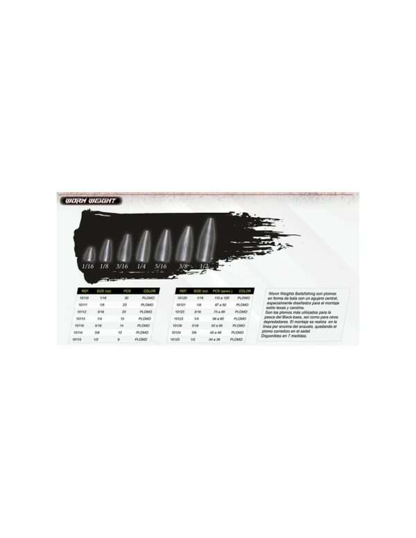 plomo bala Baitsfishing worm weight