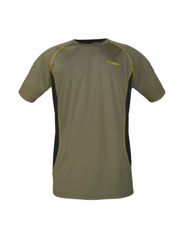 camiseta técnica niño Benisport caqui amarillo