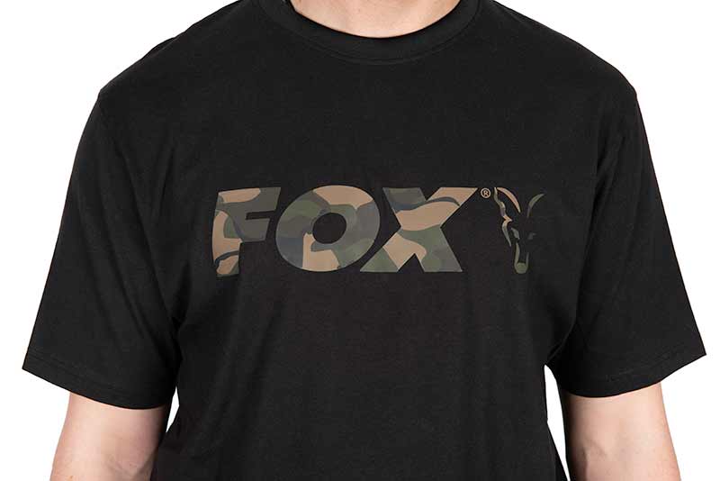 camiseta fox negra logo camo