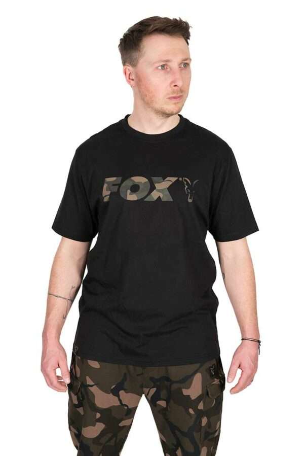 camiseta fox negra logo camo