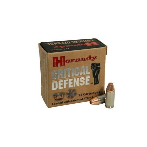 bala 9mm luger 115gr ftx critical defense hornady
