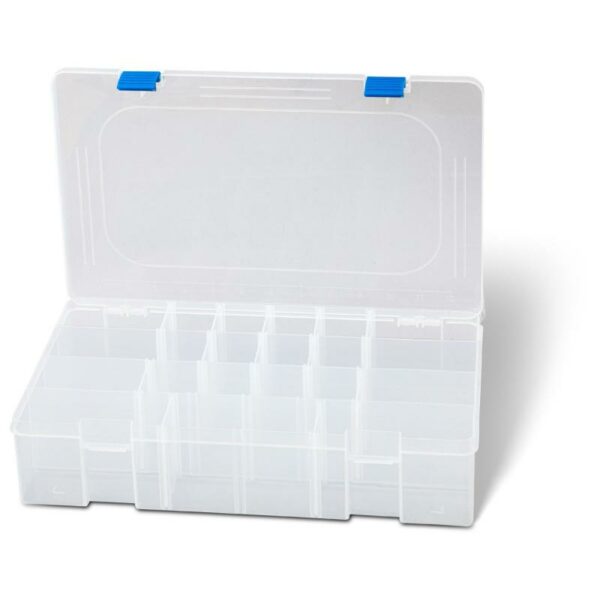 caja organizadora pesca Zebco transparente