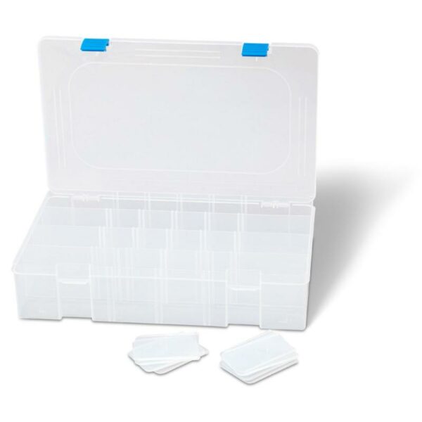 caja organizadora pesca Zebco transparente