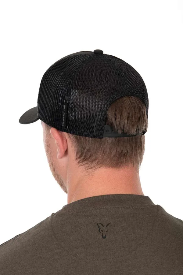 gorra fox negra naranja trucker