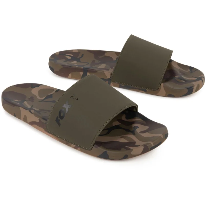 chancla fox slides camo khaki