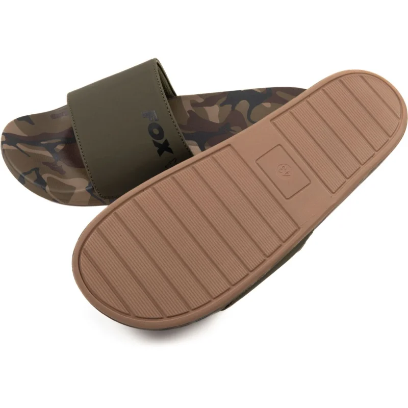 chancla fox slides camo khaki