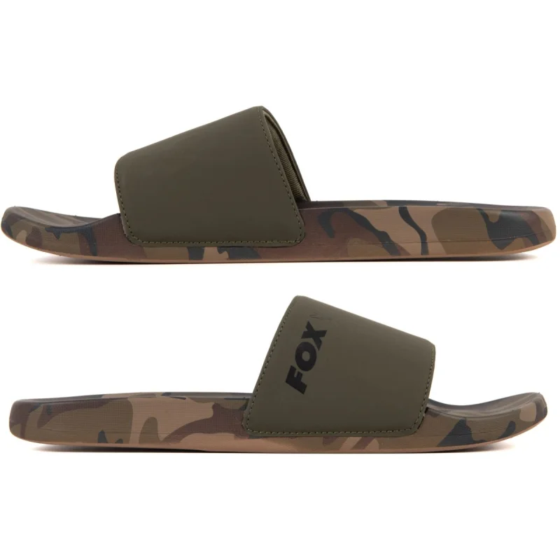chancla fox slides camo khaki