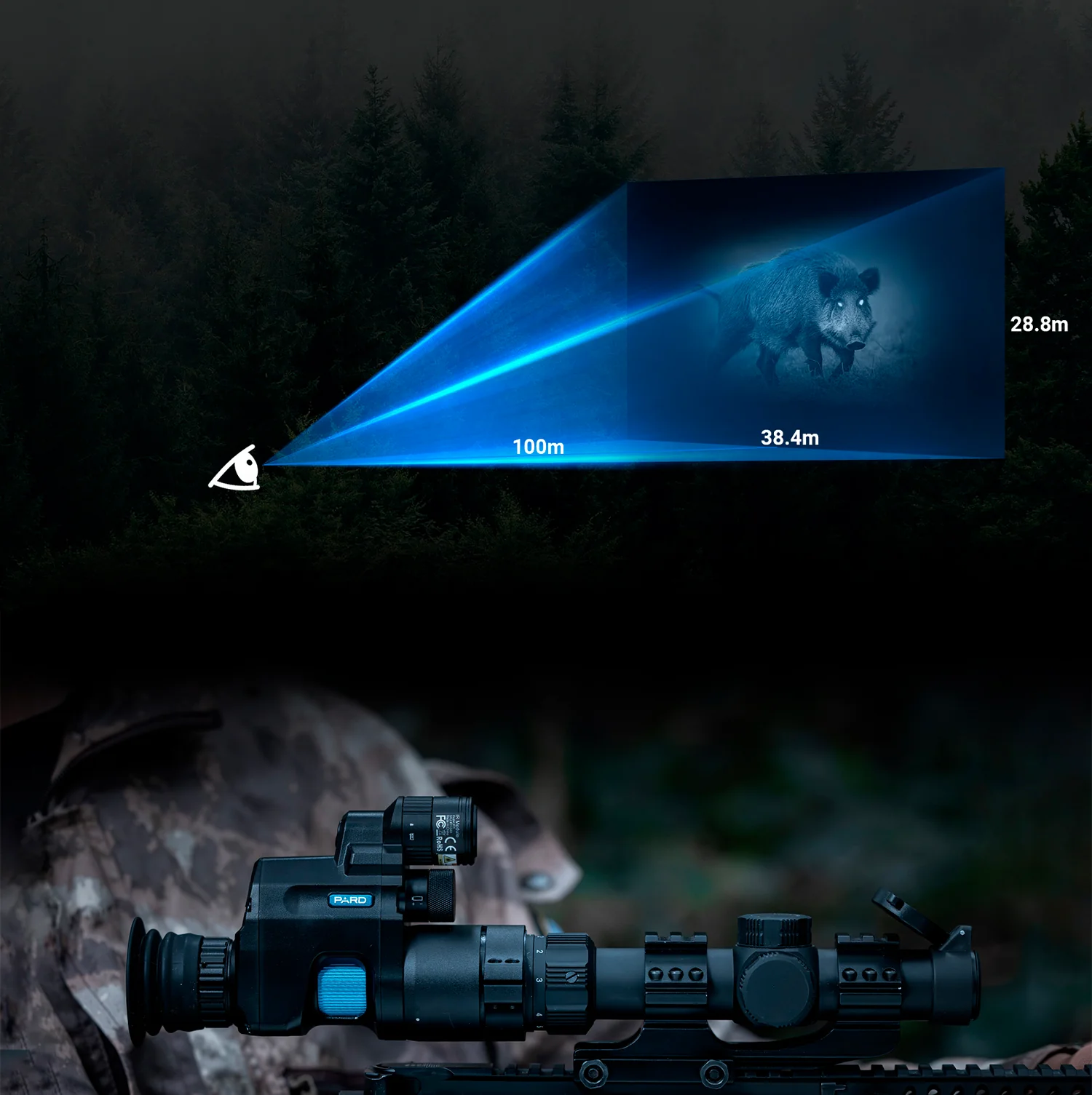 Clip-On PARD NV007V2 PRO con iluminador IR