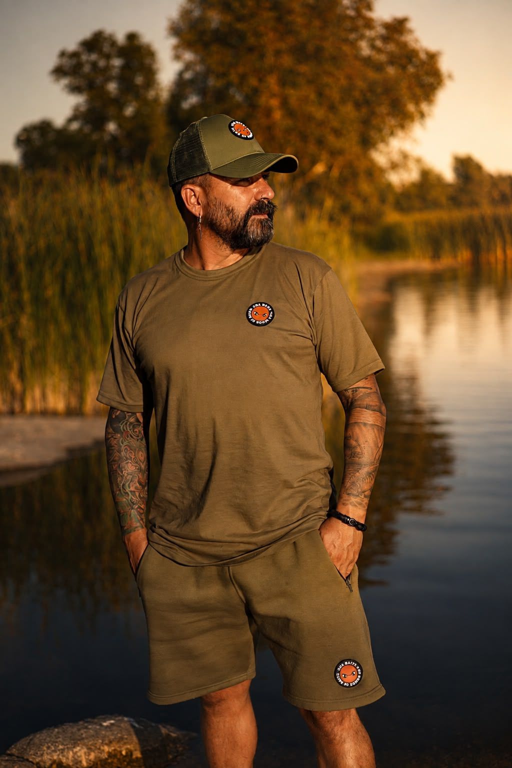 Camiseta DSA Baits kaki con logo PVC